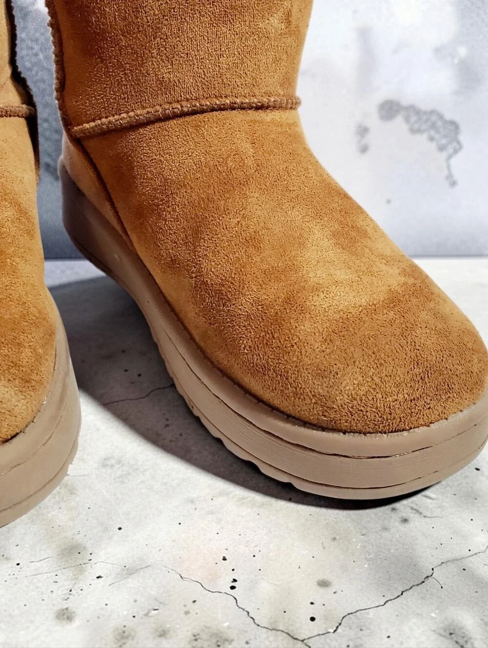 SO Abigail Girls Faux-Fur Winter Boots in Chestnut size 13
